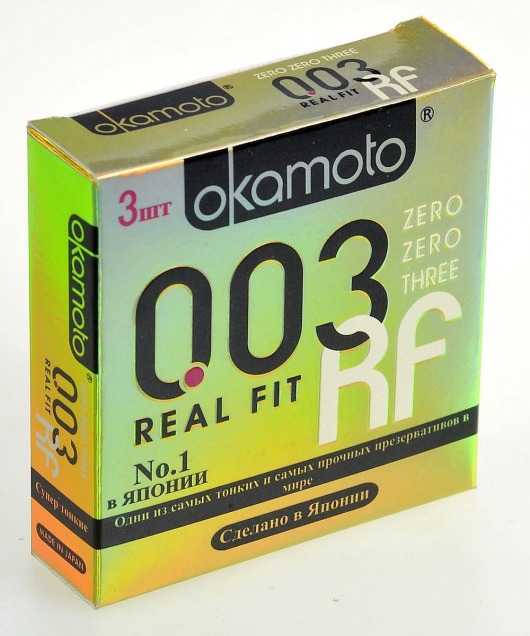Сверхтонкие плотно облегающие презервативы Okamoto 003 Real Fit - 3 шт. - Okamoto - купить с доставкой в Москве