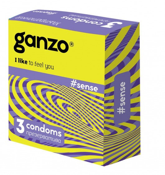 Тонкие презервативы для большей чувствительности Ganzo Sence - 3 шт. - Ganzo - купить с доставкой в Москве