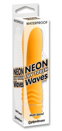 Вибратор Neon Luv Touch Wave Orange - 19 см. - Pipedream