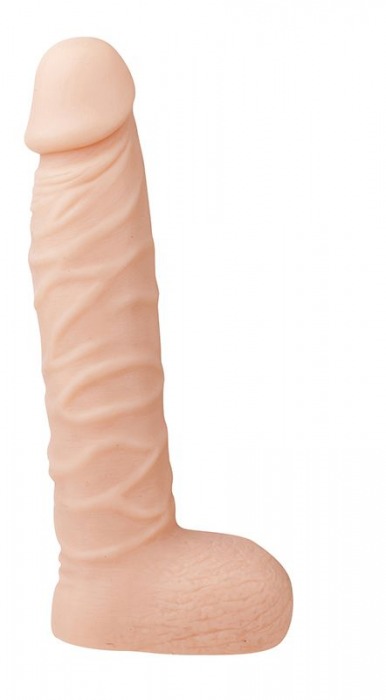 Телесный фаллоимитатор с мошонкой XSKIN 8 PVC DONG - 20,3 см. - Dream Toys