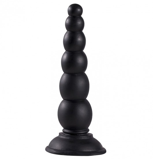 Чёрная анальная пробка-ёлочка MENZSTUFF BEADED PROBE - 16,5 см. - Dream Toys