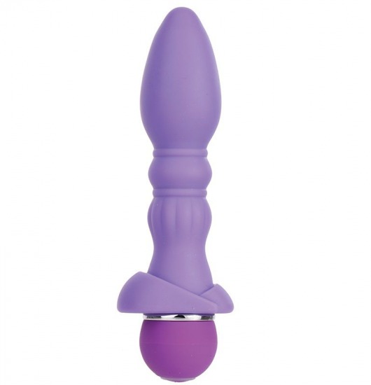 Фиолетовый вибромассажер для анальной стимуляции PURRFECT SILICONE ANAL VIBRATOR - 13 см. - Dream Toys