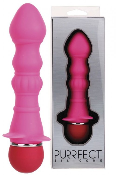 Розовый вибромассажер для анальной стимуляции PURRFECT SILICONE ANAL VIBRATOR PINK - 12,7 см. - Dream Toys