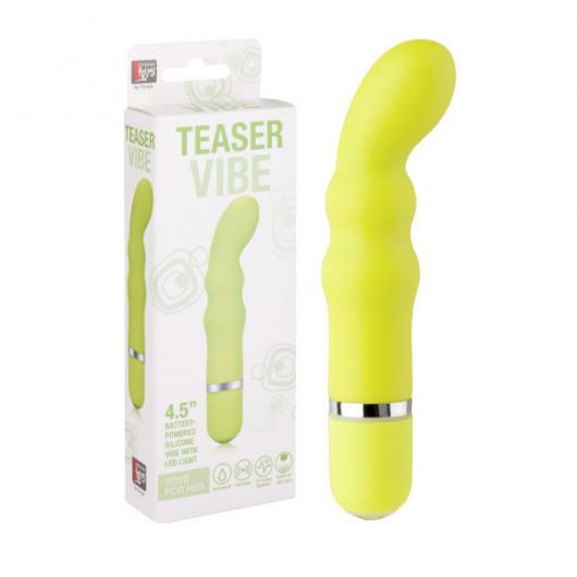 Зелёный вибромассажёр NEON TEASER VIBE GREEN - 11,4 см. - Dream Toys