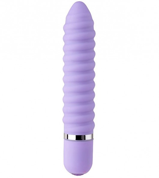 Фиолетовый ребристый мини-вибратор NEON WICKED WAND PURPLE - 11,4 см. - Dream Toys