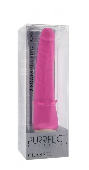 Розовый вибратор-реалистик PURRFECT SILICONE CLASSIC 6.8INCH - 17,5 см. - Dream Toys
