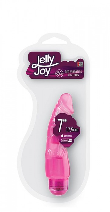 Розовый гелевый вибратор JELLY JOY 7INCH 10 RHYTHMS PINK - 17,5 см. - Dream Toys