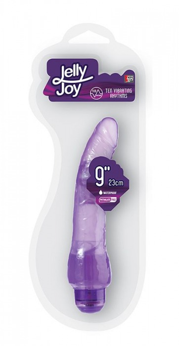 Фиолетовый вибратор-реалистик JELLY JOY 9INCH 10 RHYTHMS PURPLE - 23 см. - Dream Toys