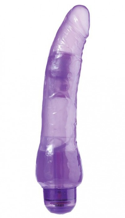 Фиолетовый вибратор-реалистик JELLY JOY 9INCH 10 RHYTHMS PURPLE - 23 см. - Dream Toys