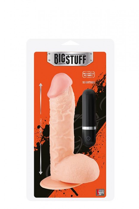 Телесный вибратор на присоске BIGSTUFF 7.5INCH FLESH - 19 см. - Dream Toys