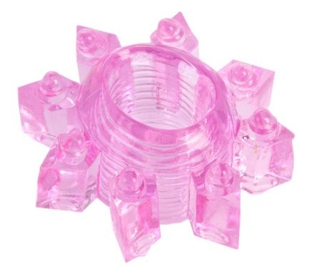 Розовое гелевое эрекционное кольцо-звезда - Toyfa Basic - в Москве купить с доставкой