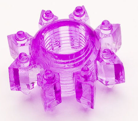 Фиолетовое гелевое эрекционное кольцо-звезда - ToyFa - в Москве купить с доставкой