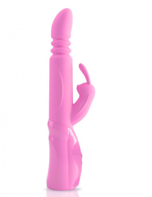 Розовый вибромассажёр с клиторальным зайчиком WOW! G-MOTION RABBIT - 26 см. - Pipedream
