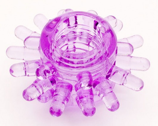 Фиолетовое гелевое эрекционное кольцо с шипиками - Toyfa Basic - в Москве купить с доставкой