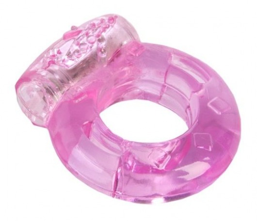 Толстое розовое эрекционное кольцо с вибратором - Toyfa Basic - в Москве купить с доставкой