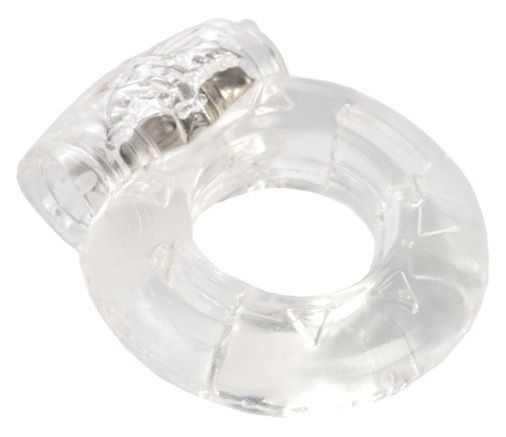 Толстое прозрачное эрекционное кольцо с вибратором - Toyfa Basic - в Москве купить с доставкой