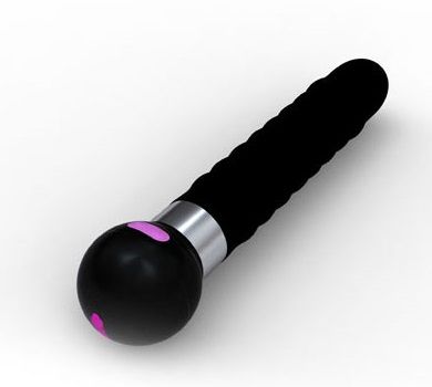 Чёрный волнообразный вибромассажёр Touch - 20,5 см. - Odeco