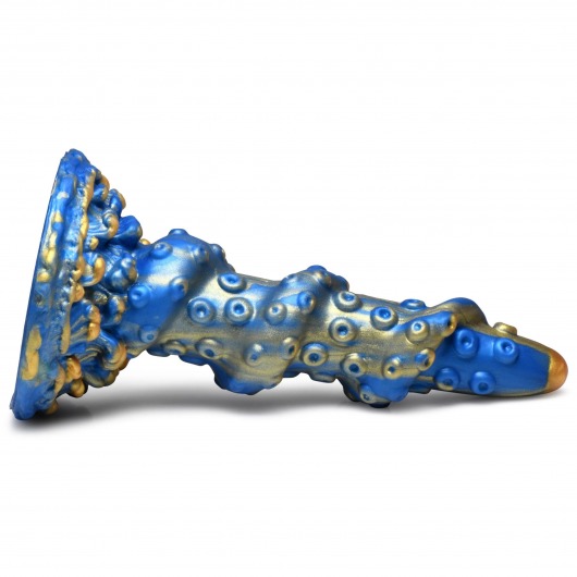 Голубой фантазийный фаллоимитатор Lord Kraken Tentacled Silicone Dildo - 21 см. - XR Brands