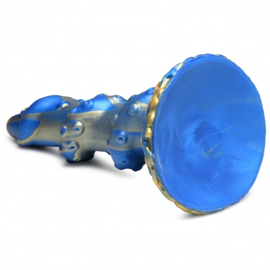 Голубой фантазийный фаллоимитатор Lord Kraken Tentacled Silicone Dildo - 21 см. - XR Brands