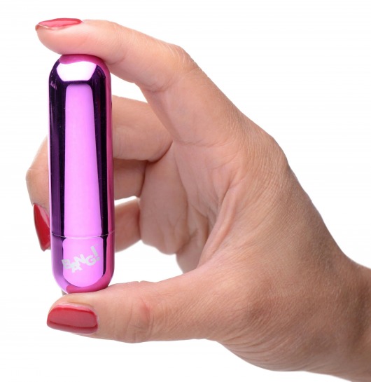 Лиловая вибропуля 10X Rechargeable Vibrating Metallic Bullet - XR Brands