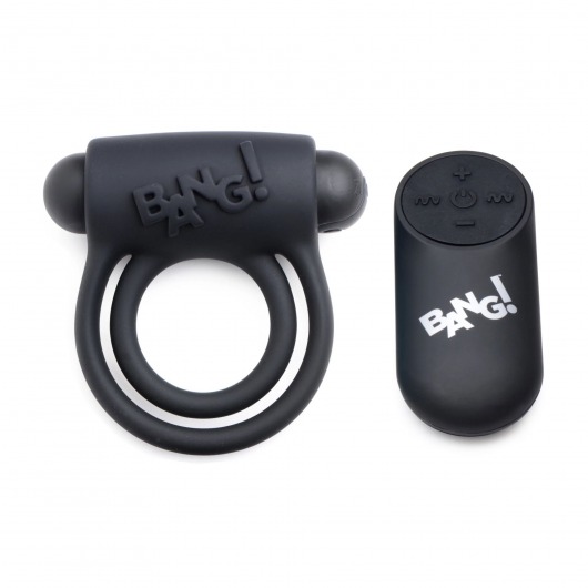 Черное эрекционное виброкольцо 28X Remote Control Vibrating Cock Ring   Bullet - XR Brands - в Москве купить с доставкой