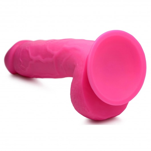 Розовый фаллоимитатор на присоске 8.25  Dildo with Balls - 22,8 см. - XR Brands