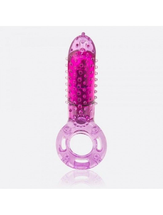 Фиолетовое эрекционное кольцо с вибрацией и пальчиком OYEAH PURPLE - Screaming O - в Москве купить с доставкой
