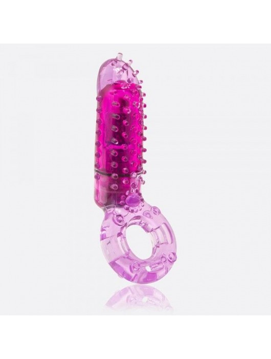 Фиолетовое эрекционное кольцо с вибрацией и пальчиком OYEAH PURPLE - Screaming O - в Москве купить с доставкой