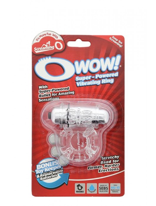Прозрачное эрекционное виброкольцо OWOW CLEAR - Screaming O - в Москве купить с доставкой