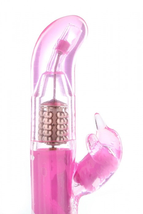 Розовый вибромассажёр для стимуляции G-точки и клитора THE DONATELLA JELLY G - Closet Collection