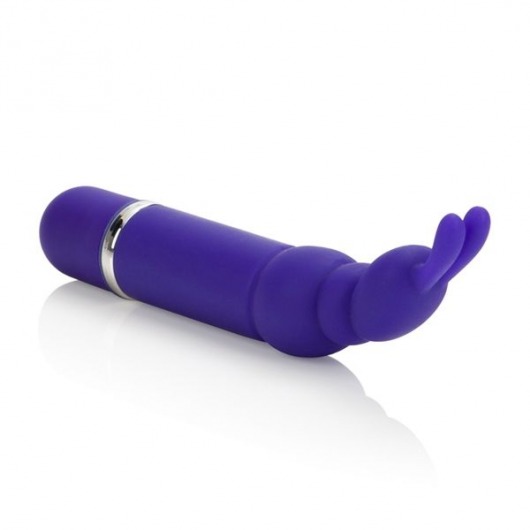Фиолетовый вибромассажёр с зайчиком на кончике Bounding Bunny - 10,7 см. - California Exotic Novelties