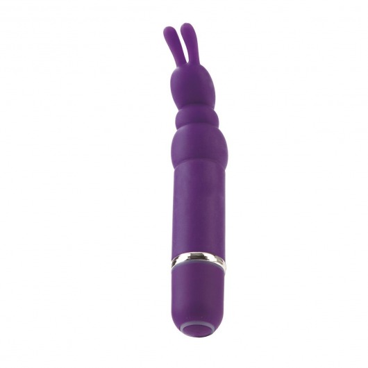 Фиолетовый вибромассажёр с зайчиком на кончике Bounding Bunny - 10,7 см. - California Exotic Novelties