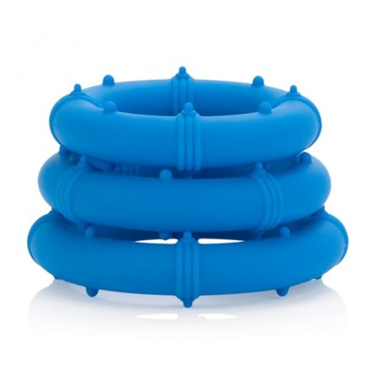Синий набор Posh Silicone Performance Kits: анальная пробка и 3 эрекционных кольца - California Exotic Novelties