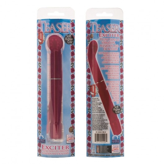 Розовый вибратор с загнутым кончиком i9 Teaser Exciters - 17 см. - California Exotic Novelties