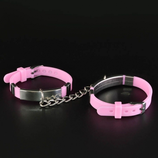 Оригинальные силиконовые наручники роового цвета - Sitabella - купить с доставкой в Москве
