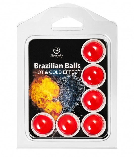 Набор из 6 шариков с массажным маслом Brazilian Balls с охлаждающим и разогревающим эффектом - Secret Play - купить с доставкой в Москве