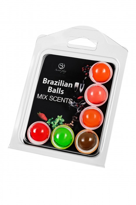 Набор из 6 шариков с ароматизированными массажными маслами Brazilian Balls - Secret Play - купить с доставкой в Москве