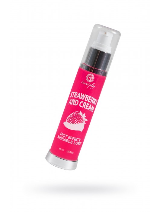 Массажное масло 2-в-1 с разогревающим эффектом и вкусом клубники со сливками - 50 мл. - Secret Play - купить с доставкой в Москве