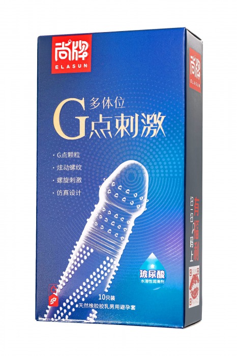 Ультратонкие презервативы Elasun G-spot stimulation с ребрами и точками - 10 шт. - Elasun - купить с доставкой в Москве