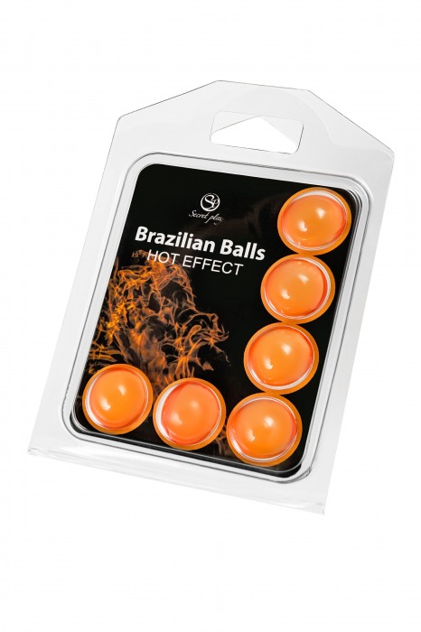 Набор из 6 шариков с массажным маслом Brazilian Balls с разогревающим эффектом - Secret Play - купить с доставкой в Москве