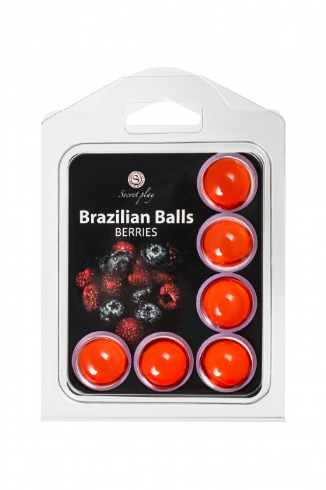 Набор из 6 шариков с массажным маслом Brazilian Balls с ароматом ягод - Secret Play - купить с доставкой в Москве