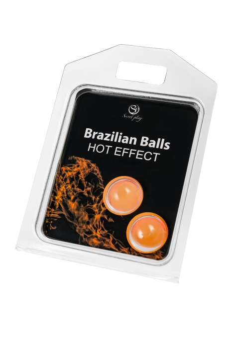 Набор из 2 шариков с массажным маслом Brazilian Balls с разогревающим эффектом - Secret Play - купить с доставкой в Москве