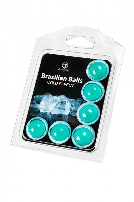 Набор из 6 шариков с массажным маслом Brazilian Balls с охлаждающим эффектом - Secret Play - купить с доставкой в Москве