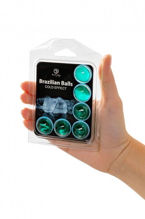 Набор из 6 шариков с массажным маслом Brazilian Balls с охлаждающим эффектом - Secret Play - купить с доставкой в Москве