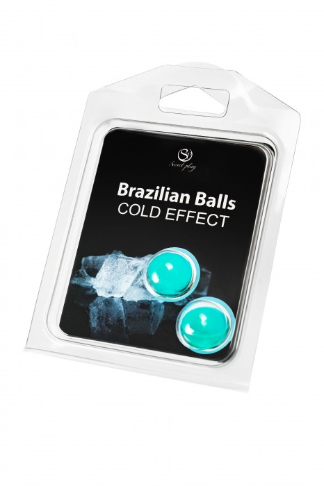 Набор из 2 шариков с массажным маслом Brazilian Balls с охлаждающим эффектом - Secret Play - купить с доставкой в Москве