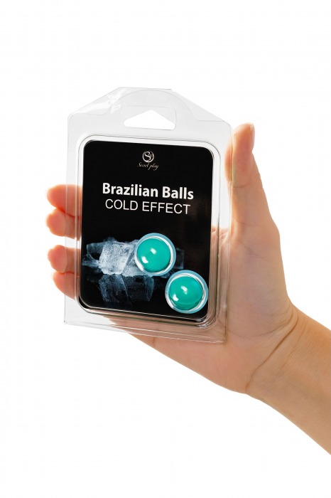 Набор из 2 шариков с массажным маслом Brazilian Balls с охлаждающим эффектом - Secret Play - купить с доставкой в Москве