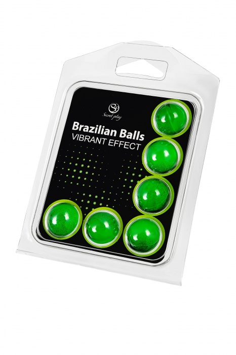 Набор из 6 шариков с массажным маслом Brazilian Balls с эффектом вибрации - Secret Play - купить с доставкой в Москве