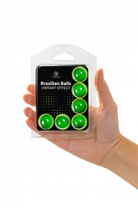 Набор из 6 шариков с массажным маслом Brazilian Balls с эффектом вибрации - Secret Play - купить с доставкой в Москве