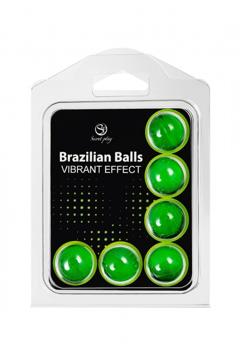 Набор из 6 шариков с массажным маслом Brazilian Balls с эффектом вибрации - Secret Play - купить с доставкой в Москве