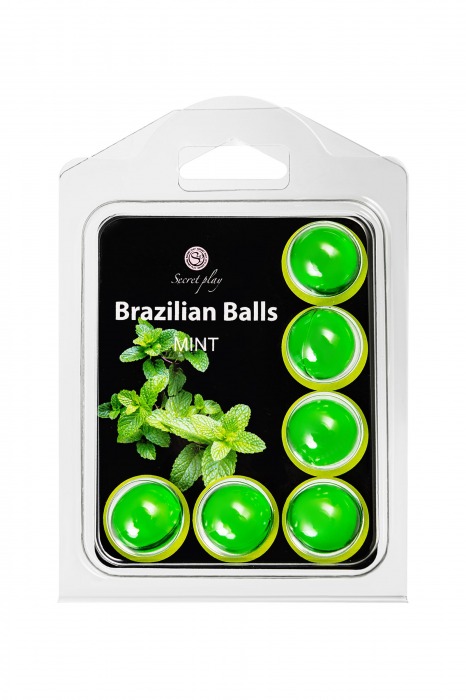 Набор из 6 шариков с массажным маслом Brazilian Balls с ароматом мяты - Secret Play - купить с доставкой в Москве